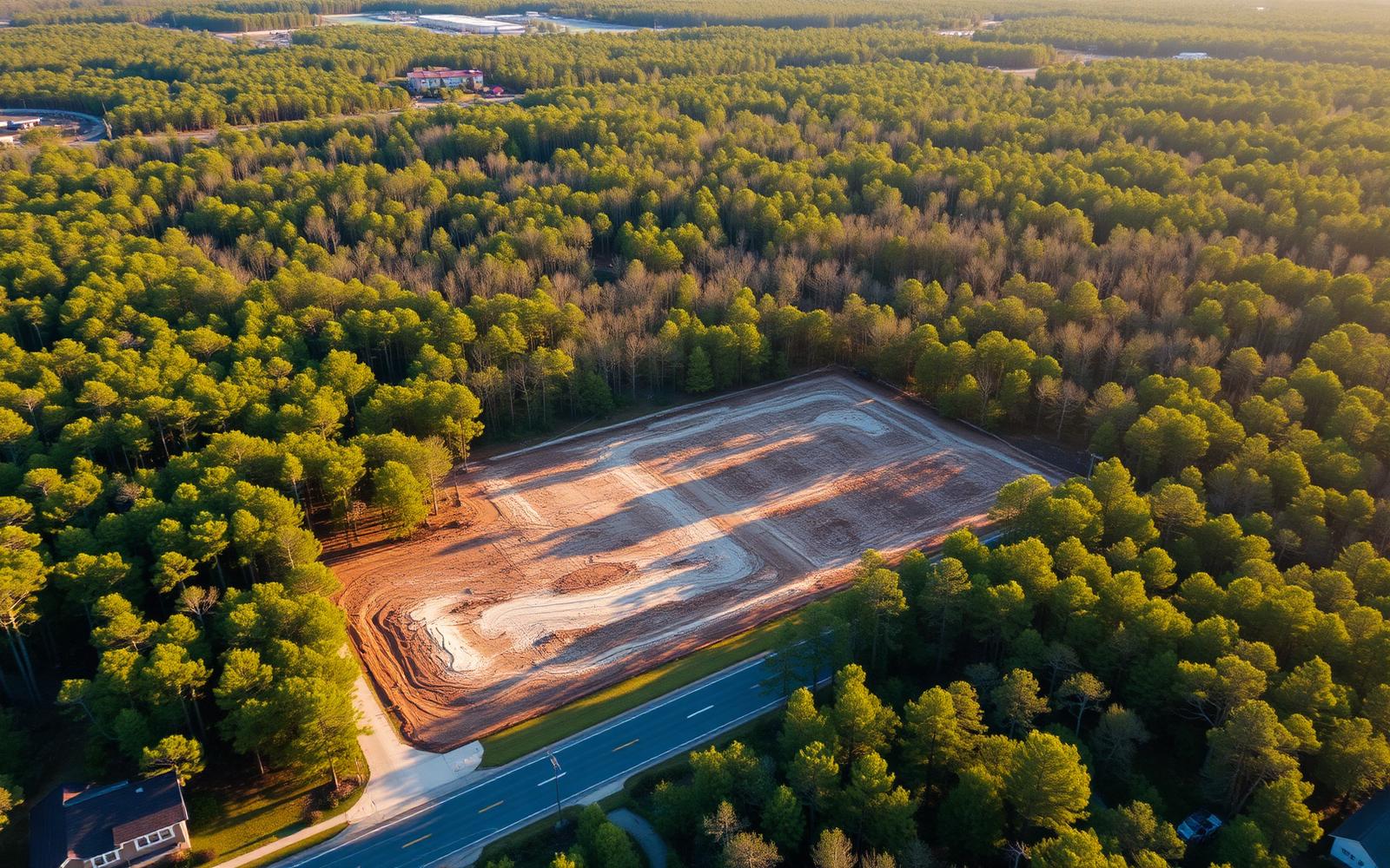 Aerial view of the Camp Davis III industrial site in Onslow County, North Carolina